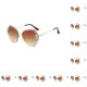 thumbnail image 2 of Sonducket Gafas de sol sin marco de PC para mujer - Protección 400 Cara ovalada Gafas de sol de cara cuadrada Rhinestone Tawny Leonado 10piezas, 2 of 6