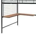 thumbnail image 6 of Kacho Loft Bed, Full Size Metal Loft Bed with Desk and Metal Grid, Stylish Metal Frame Bed with Lateral Storage Ladder and Wardrobe, Space Saving, Noise Free, No Box Spring Needed, Black, 6 of 12