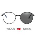 thumbnail image 2 of Gafas poligonales que cambian de Color, informales, de aspecto liso, con espejo plano, antiluz azul, para estudiantes, 2 of 5