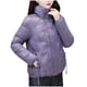 thumbnail image 2 of Parkas de manga larga para mujer, abrigo cálido con bolsillo, chaqueta larga con cuello vuelto, abrigo de invierno de plumón para mujer, 2 of 6