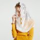 thumbnail image 5 of Pañuelo musulmán para la cabeza, chal de encaje triangular blanco para novia, pañuelo para la cabeza para mujer, 5 of 6