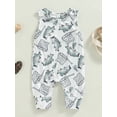 thumbnail image 2 of Bagilaanoe Newborn Baby Girl Boy Summer Jumpsuit Fish Print Sleeveless Bodysuit 3M 6M 12M 18M Infant One Piece Romper, 2 of 8