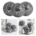 thumbnail image 4 of Juego de 3 esferas decorativas de cristal espejado de 10 cm / 4 pulgadas de diámetro - Juego de esferas para el hogar Negro plata, 4 of 9