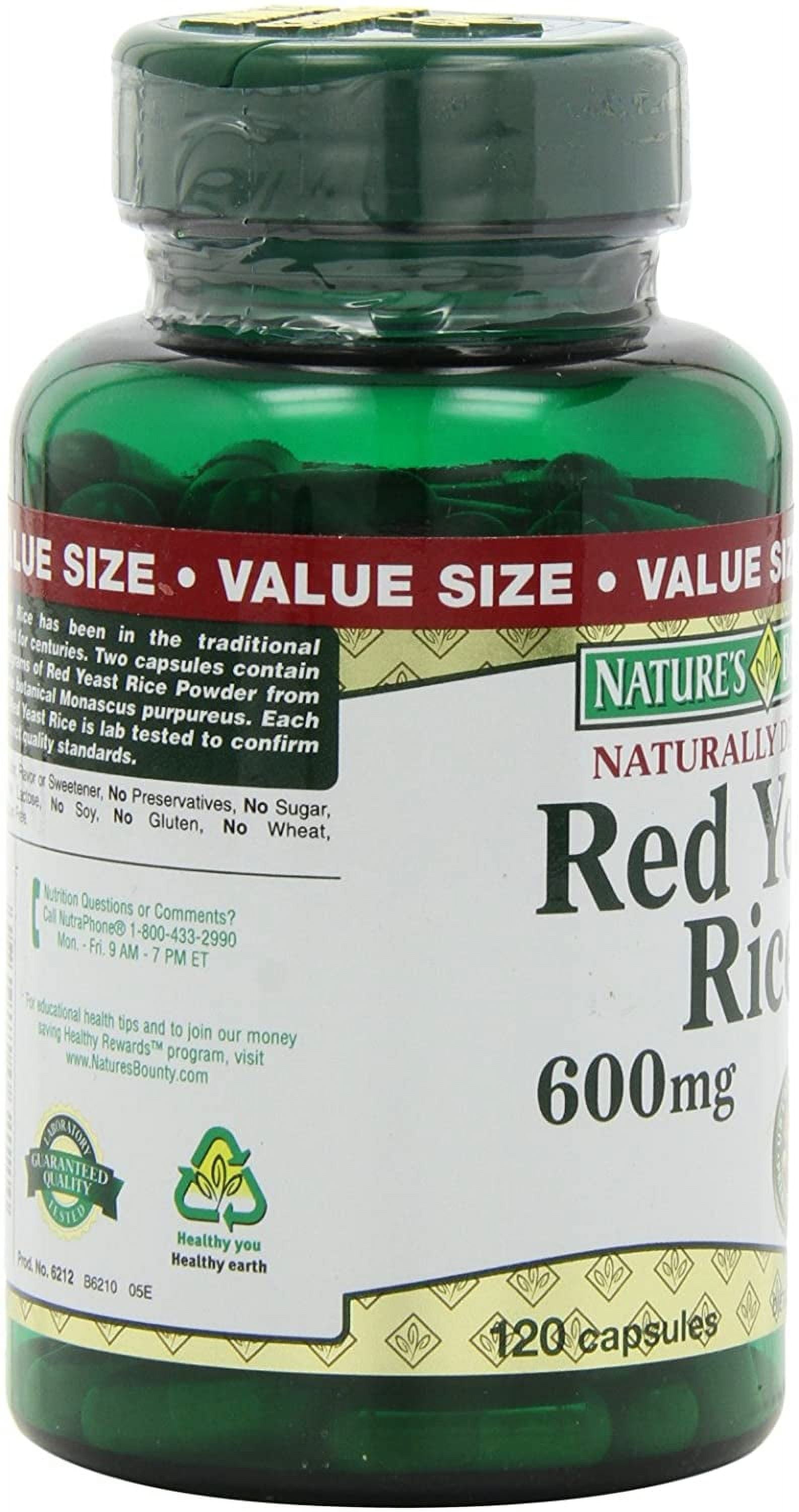 Nature's Bounty Red Yeast Rice 600mg 120 Capsules (Pack of 3)
