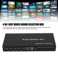 thumbnail image 3 of 4 in 1 Out Sound Switcher Selector, PCM Sound Formats Support HDCP 2.2 HD Multimedia Interface 4x1 Switcher Highly Compatible 4 Ports  for Computers EU Plug,UK Plug,US Plug, 3 of 7
