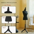 thumbnail image 3 of Dress Form Female Mannequin Torso, Height Adjustable Mannequin Body with Stand for Sewing, Display, Black, 3 of 7