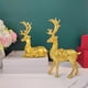 thumbnail image 3 of Elk elegante estatua flores decorativo ornamento coleccionable figurilla escultura pequeña sala encimera encimera oficina oficina navidad decoración Oro Macarena Estatuilla de animales, 3 of 8