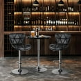 thumbnail image 4 of CRXX Height Adjustable Round Pub Table 360° Swivel Counter Bar Tables Bistro Tall Cocktail MDF Top, Black, 4 of 18
