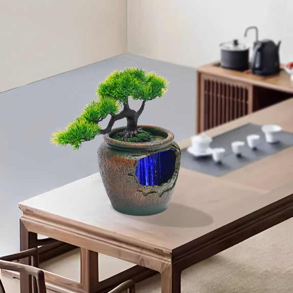Indoor Tabletop Water Fountain Waterfall Fountain Rock Fengshui Decor Desktop for Home Decoration, Foyer