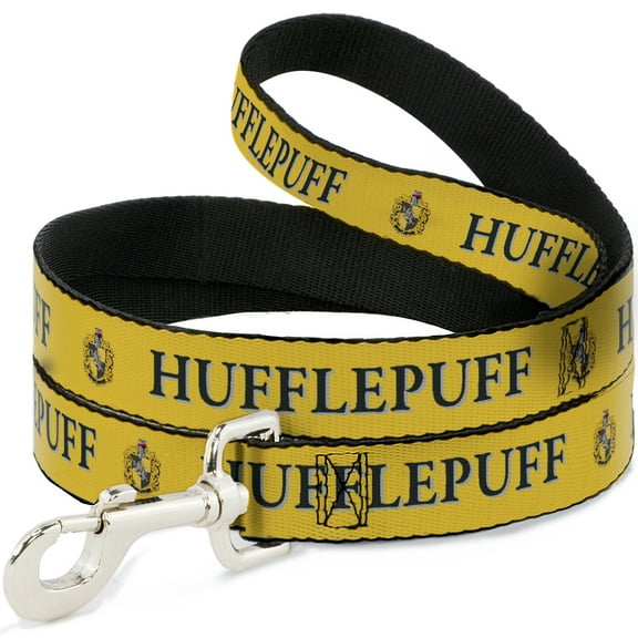 The Wizarding World of Harry Potter Pet Leash, Dog Leash, Harry Potter Hufflepuff Crest Yellow Black, 4 Feet Long 0.5 Inch Wide