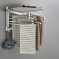thumbnail image 6 of Multi-functional Structural Rack, Wall Mounted Clothes Drying Rack for Laundry Room, Bathroom, Kitchen, and More, Silver, 6 of 11