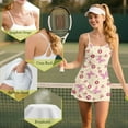 thumbnail image 6 of Yuyamidu Pink Butterfly Womens Tennis Dress with Built in Shorts Cherry Golf Outfits for Womens Size XL, Cute Sports Cross Open Back Athletic Backless Dress, 6 of 7