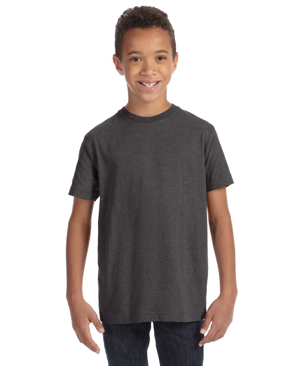 Aquaguard 100% Cotton Boys t-Shirts Crew Neck Short Sleeve Kids Toddler Tee - XL - Vintage Smoke