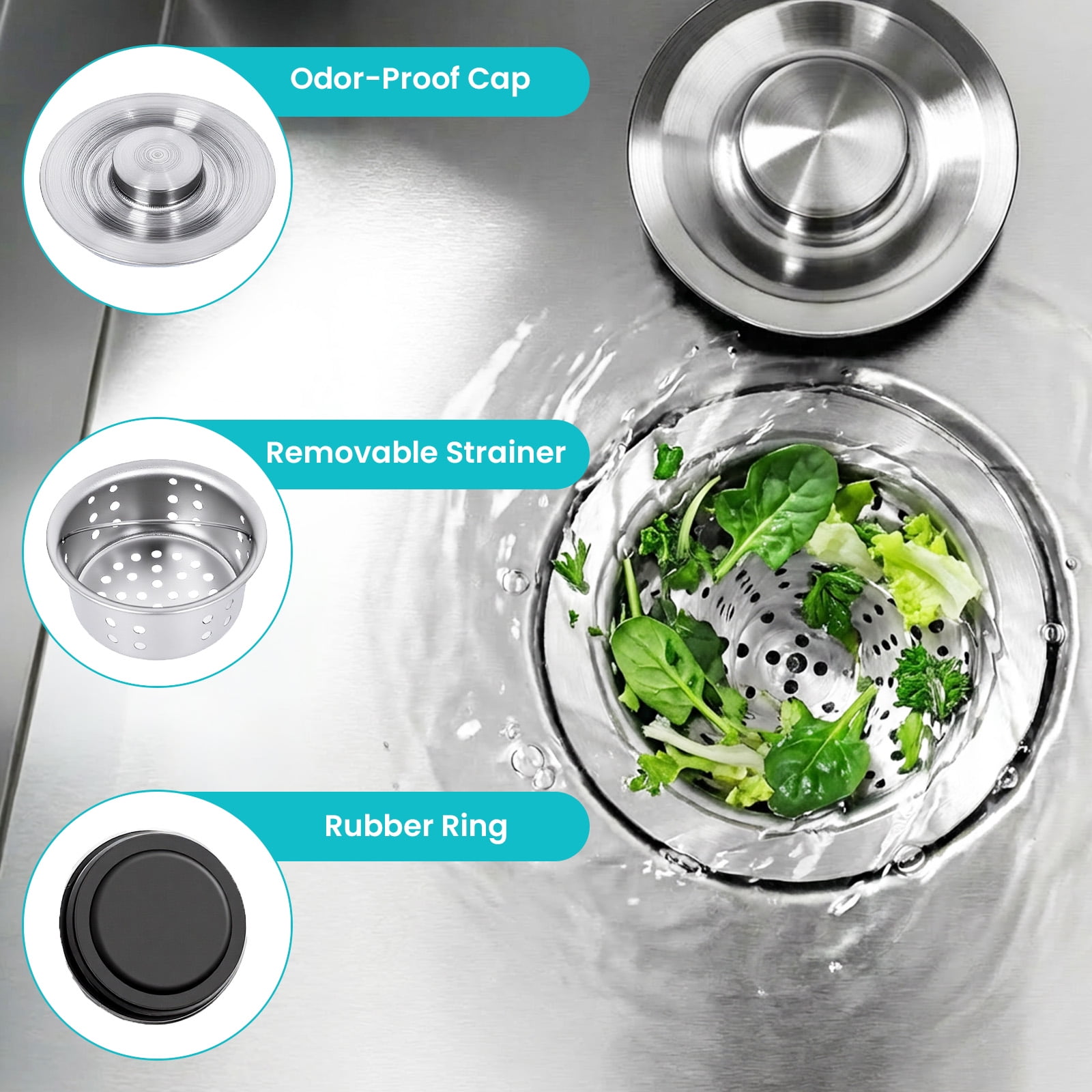 Commercial Kitchen Sink Free Standing Single Bowl Washing Hand Basin Laundry Tub Utility Sink 20 in Silver Lightweight with Installation Kit for Café, Bistro, Indoor