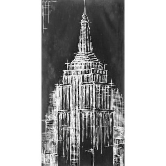 Marmont Hill "Empire State Blueprint" Painting Print on Wrapped Canvas