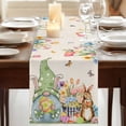 thumbnail image 3 of Table Runners 72 Inches Long Dress Scarves, Easter Gnomes Farmhouse Kitchen Table Runner, Coffee Tablerunners, Spring Watercolor Bunny Tulip Flower Beige 16x72 Inch, 3 of 9