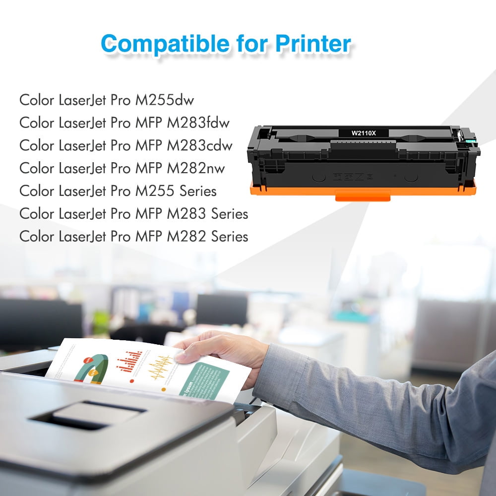 206X 206A Toner Cartridges with Chip Compatible for 206X 206A W2110X W2111X W2112X W2113X Color LaserJet Pro MFP M283fdw M283cdw M255dw M282nw Printer ink(Black Cyan Magenta Yellow, 4-Pack)