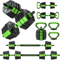 Lumiparty Adjustable Dumbbells, 44/66/88Lbs Free Weight Set with Connector, 4 In1 Weight Dumbbell Set Used As Kettlebells, Barbell, Push Up Stand, Fitness Exercise for Home Gym