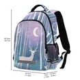 thumbnail image 2 of FORMRS Kids School Backpack Elementary Student Unisex Travel Bookbag with Reflective Stripes, Purple Night Deer, 2 of 7