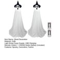 thumbnail image 2 of 2 Packs Halloween Ghost Decorations Outdoor Light-Up Standing Ghost with Witch Hat Spooky Ghost Figure with Remote, 2 of 5