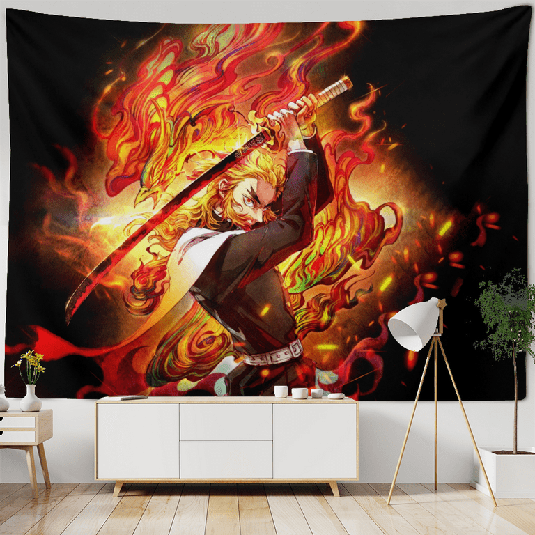 Demon Slayer Background Cloth Background Hanging Painting Wall Hanging Art Anime Tapestrys Tapestry Wall Hanging for Living Room Bedroom Dorm Party Backdrop Walmart