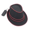 thumbnail image 1 of Premium Light Up Hat Uses EL Wire Bright LED Blinking Flashing Jazz Cap Party Hat For Party Concert Stage Show, 1 of 5