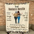 thumbnail image 2 of 1pc Reversible Polyester Fleece Blanket For Best Friends - Anime Themed Chunky Knit Blanket With Humorous Message, All-season Camping Gift For Women, Birthday Gift, 2 of 5