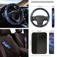 thumbnail image 4 of Yuyamidu Dolphin Car Seat Cover Split Covers Galaxy Sun Visor Car Steering Wheel Cover Seat Belt Strap Pad Handbrake Gear Shift Knob Cover Rearview Mirror Accessories Cup Holder Key Chain 16 PCS, 4 of 7