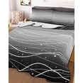 thumbnail image 3 of Quilts King Size Bedding Set, Black Gray Ombre Lightweight Quilted Comforter, Modern Abstract Striped Polka Dots Soft Reversible Bedspread Coverlet with Pillow Covers for All Season, 96" x 106", 3 of 7