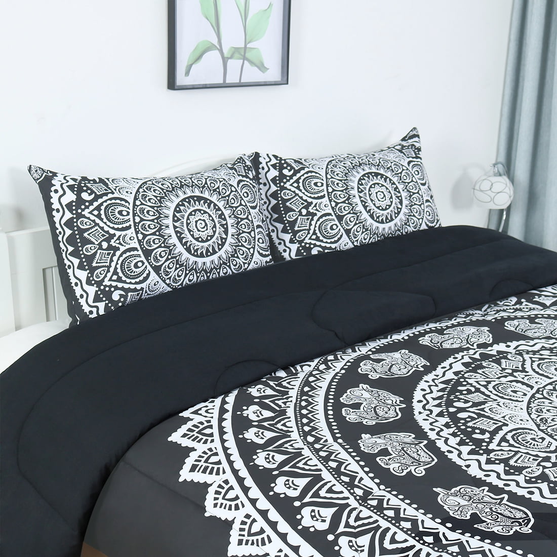 Unique Bargains 3-Piece Bohemian Luxury Polyester Comforter Set 100%Polyester King