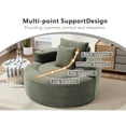 thumbnail image 4 of Leumius Oversized Round Chaise Lounge Sofa,Upholstered Lounge Chair with 2 Pillows and Cupholders,Boneless Sofa Couch with Memory Foam,Deep Seat Sleeper Chair for Living Room,No Assembly,Green, 4 of 8