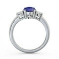 thumbnail image 3 of 1.40 Ct Oval Cut Genuine Diamond Blue Sapphire Sparkle Three Stone Ring for Women 14K White Gold Size 6.5, 3 of 7