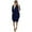 Navy, variant on Plus Size Dress Women's Pocket Loose Dress Ladies Round Neck Casual Knee Length Dress Womens Dresses Orange