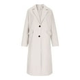 thumbnail image 3 of ClodeEU Womens Jackets Trench Coat Outwear ,Long Single Breasted Coats, Lapel Collar Peacoat With pocket White,Womens Plus S, 3 of 8