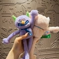 thumbnail image 2 of Pull-off working monster stuffed animal keychain gift-Purple, 2 of 5