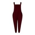 thumbnail image 6 of Clearance!NMMUED Overalls for Women Loose Fit, Rompers for Women, Baggy Overalls for Women, Beach Vacation Clothes for Women, Flowy Jumpsuits for Women, Wine L, 6 of 7
