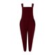thumbnail image 4 of Gibobby pantalones siameses de pierna ancha Mono sin mangas para mujer, mono informal liso de verano, pantalones con peto de pierna ancha, mono con botones y bolsillos con bot(Vino， M), 4 of 5