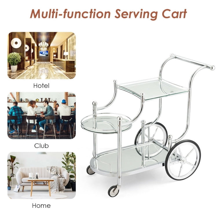 Finihen Rolling Cart, Kitchen Island Cart, Kitchen Rolling Bar Cart with Tempered Glass, for Kitchen, Dining Room Finihen Rolling Cart, Kitchen Island Cart, Kitchen Rolling Bar Cart with Tempered Glass, for Kitchen, Dining Room