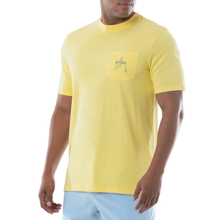 Men's Mahi Long Sleeve Pocket Yellow T-Shirt – Guy Harvey