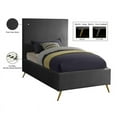 thumbnail image 3 of Meridian Furniture Jasmine Contemporary Velvet Twin Bed in Gray, 3 of 4