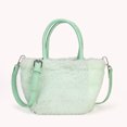 thumbnail image 4 of Bolso satchel peludo para mujer bandolera esponjosa de Color sólido bolso diario de invierno para mujer, 4 of 7