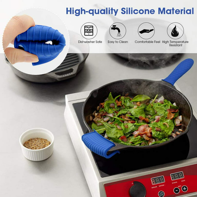 Silicone Assist Handle Holder, Hot Skillet Handle Covers Pot Grip Handle  Sleeve Cast Iron Skillets Non-Slip Heat Resistant Pan Grip Cover for Cast