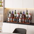 thumbnail image 3 of 2 Pack Liquor Bottle Display Shelf 2 Tier Rack Holder Bar Shelf Stand for Wine Whiskey Risers Organizer Kitchen Countertop, 3 of 5