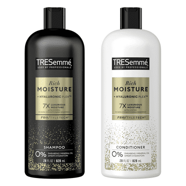 TRESemme Rich Moisture Hydrating Daily Shampoo and Conditioner for Dry Hair with Hyaluronic Plex, 28 fl oz  Set