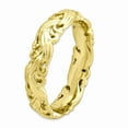 thumbnail image 3 of 925 Sterling Silver Stackable Gold-plated Carved Band Wedding Anniversary Ring Size 8, 3 of 6