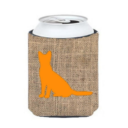 

Cat Burlap And Orange Can Or Bottle Hugger