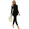 thumbnail image 6 of IBTOM CASTLE Modest Muslim Islamic Long Sleeve Burkini for Women Full Cover Swim Rashguard Hijab Swimsuit Bathing Suit L Black, 6 of 8