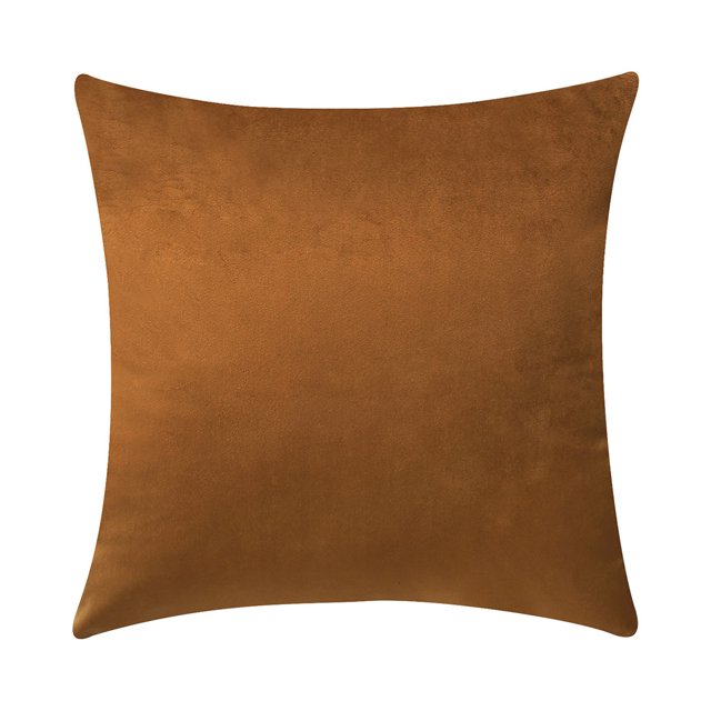 Funda de almohada de terciopelo cuadrado con forma de almohada Funda de almohada de decoración de sofá de color sólido, café sidaley HA003042-08