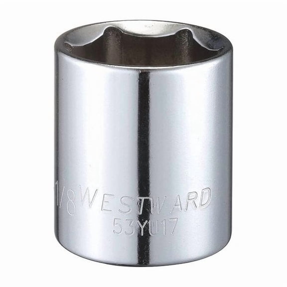 Westward Socket, Steel, Chrome, 1 1/8 in 53YU17