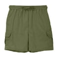 thumbnail image 5 of Tdoqot Boys Cargo Shorts with Pockets- Baggy Elastic Waist Summer Casual Kids Drawstring Shorts Green Size 10, 5 of 5